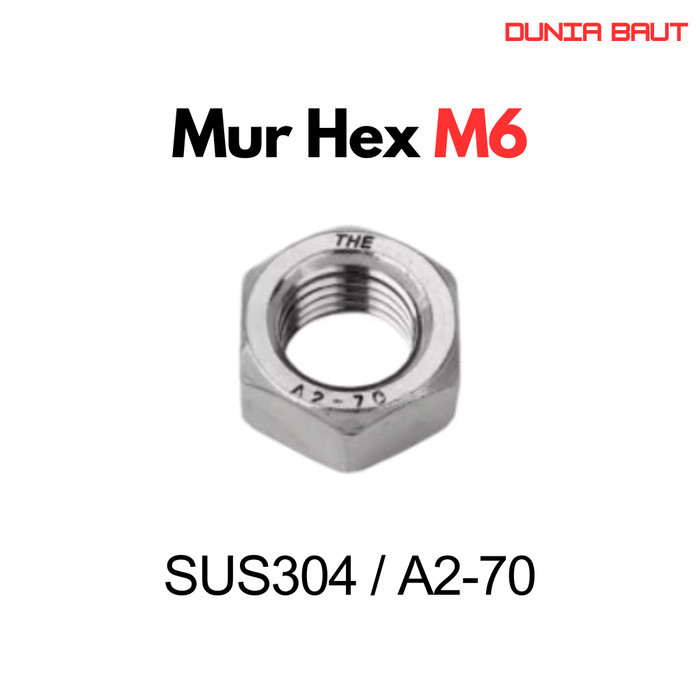 SS304 M6 Nut / M6 Stainless Nut / Hex Nut M6 SUS304 / A2-70