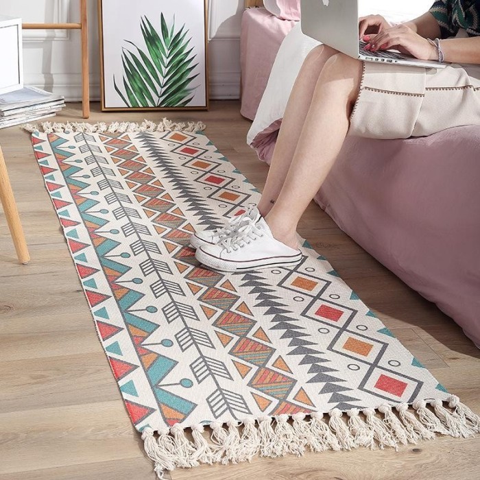 CARPET FLOORMAT TASSEL 60 X 150 CM - BOHEMIAN FLOOR TASSEL CARPET
