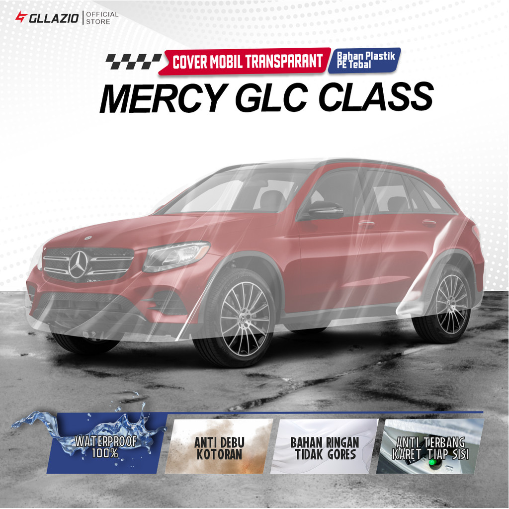 ผ้าคลุมรถ Mercy GLC Class แบบใส / ผ้าคลุมรถพลาสติก MercedesBenz GLC / Mercy GLC Clas ผ้าห่มกันน้ํา ฟ