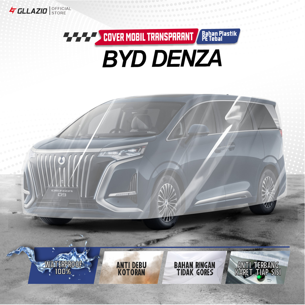 BYD Denza ฝาครอบตัวรถโปร่งใส / ผ้าคลุมรถพลาสติก BYD Denza / BYD Denza 2025 ผ้าห่มกันน้ํา ฟรีกระเป๋า