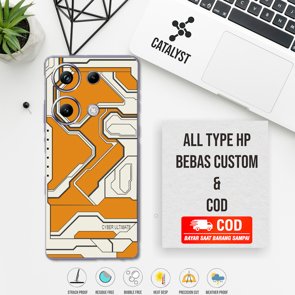 (ซื้อ 1 แถม 2) Garskin Skin Redmi Note 13 Pro 4G cyber ultimate V2 รหัส e7q - สามารถปรับแต่งได้ - เค