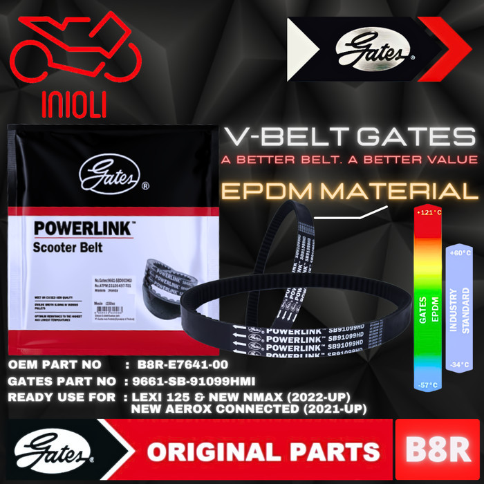 เข็มขัด Van V-Belt Gates Powerlink Lexi New Nmax New Aerox เชื่อมต่อ B8R