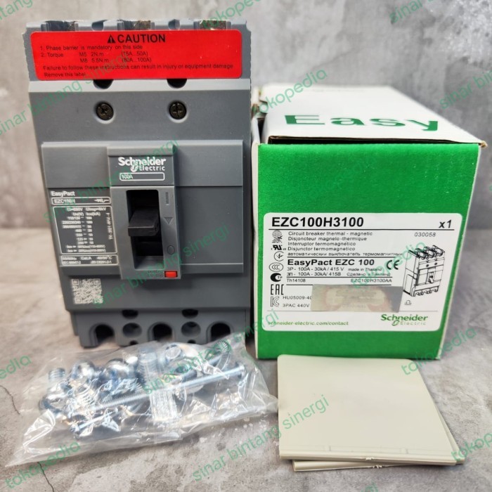 MCCB / เบรกเกอร์ EZC100H 100A 30KA 3POLE Schneider ไม่มีอ้างอิง: EZC100H3100