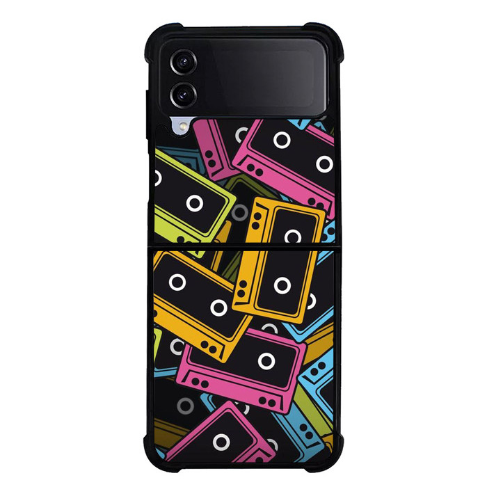 เคส เคส Samsung Z Fold 6 5 4 3, Z Flip 6 5 4 3 Retro Cassette Multi Color NA00233