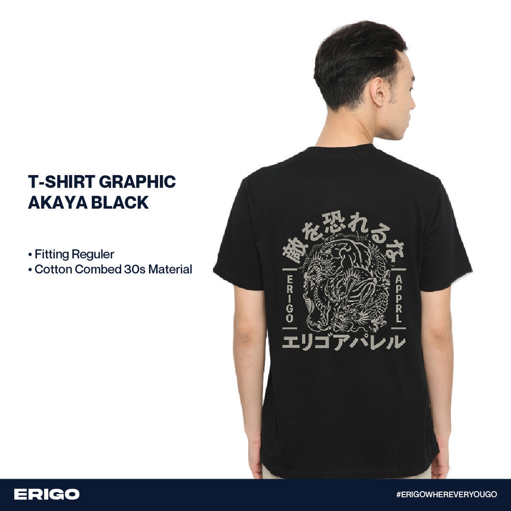 เสื้อยืด Erigo Graphic Akaya Black - เสื้อยืด Unisex