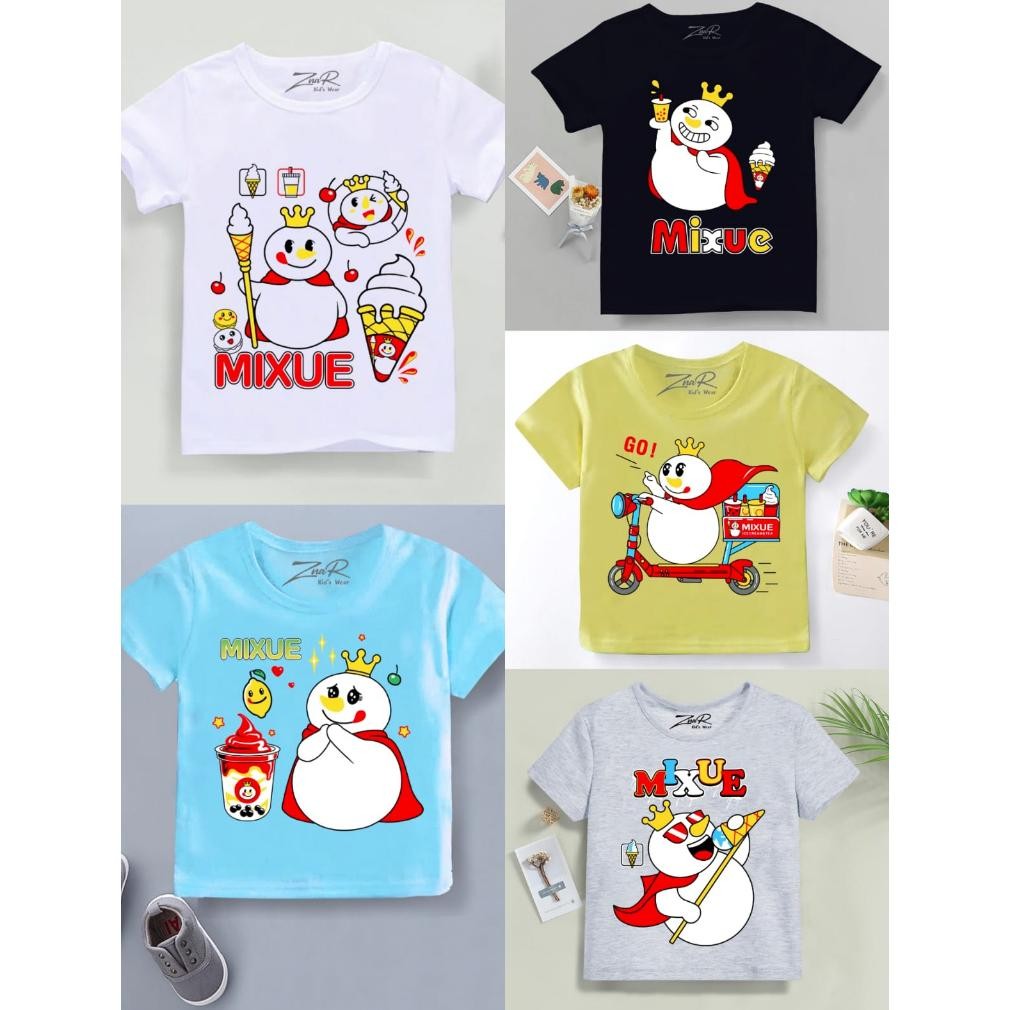 ราคาที่น่าตื่นเต้นสําหรับเสื้อยืดเด็ก Viral Mixue / เสื้อผ้าเด็ก Mixue