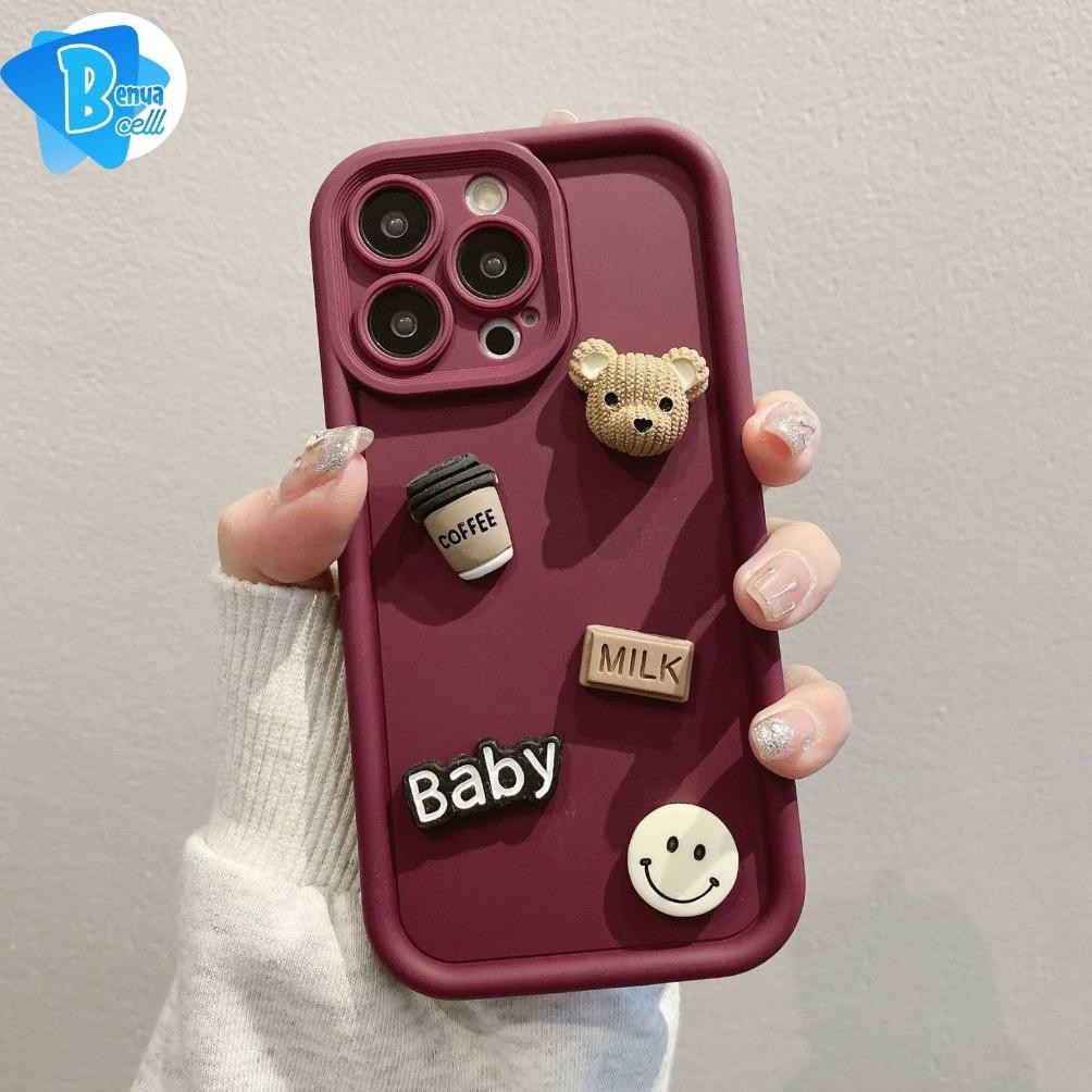 Ez23 GC86 CASE SOFTCASE SILICON 3D LUCKY BEAR HAPPY SMILE SHOCKPROOF BUMPER CASE สําหรับ IPHONE 7G 8