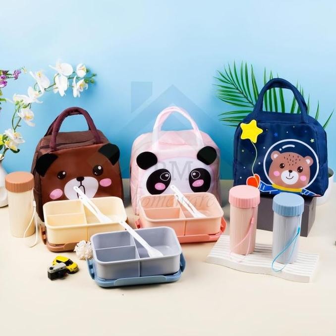 LUNCH BOX SET DRINKING BOTTLE 3IN1 LUNCH BAG / LUNCH BOX + ขวดเครื่องดื่ม + LUNCH BAG LIMITED STOCK