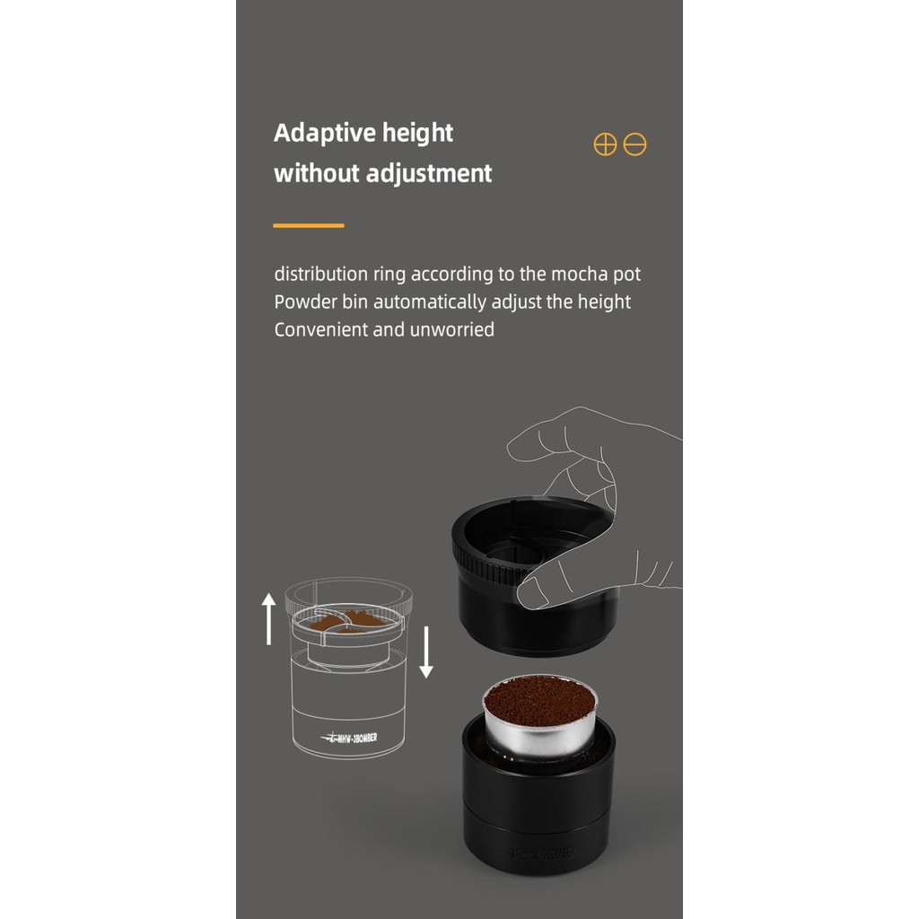 MHW-3BOMBER moka pot ผู้จัดจําหน่ายกาแฟแบบไซโคลน - dosing Ring ผู้จัดจําหน่ายหม้อโมก้า กาแฟ mokapot 