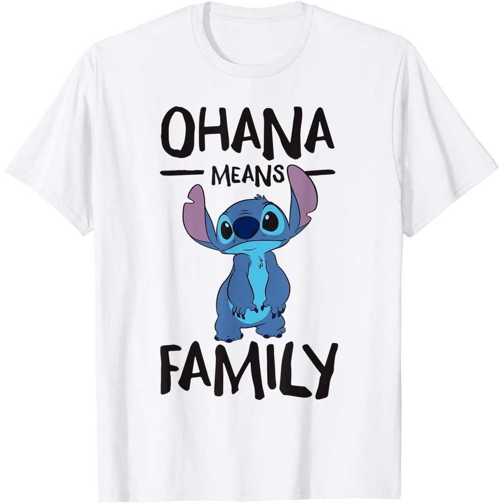 เสื้อยืดผู้ใหญ่ Disney Ohana Means Family Stitch