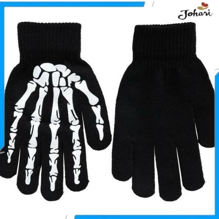 ใหม่ KANCOOL GLOVES TOUCH GLOVE SKULL SKELETON DESIGN สําหรับสมาร์ทโฟน - YN1168