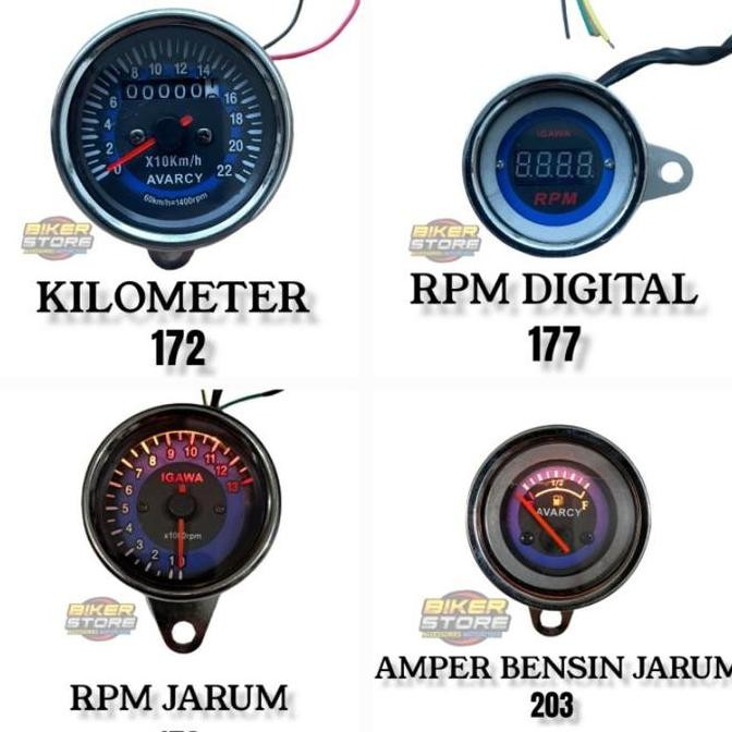 ROUND CAMPER SPEEDOMETER CROME IWAWA KILOMETER RPM MANUAL RPM DIGITAL