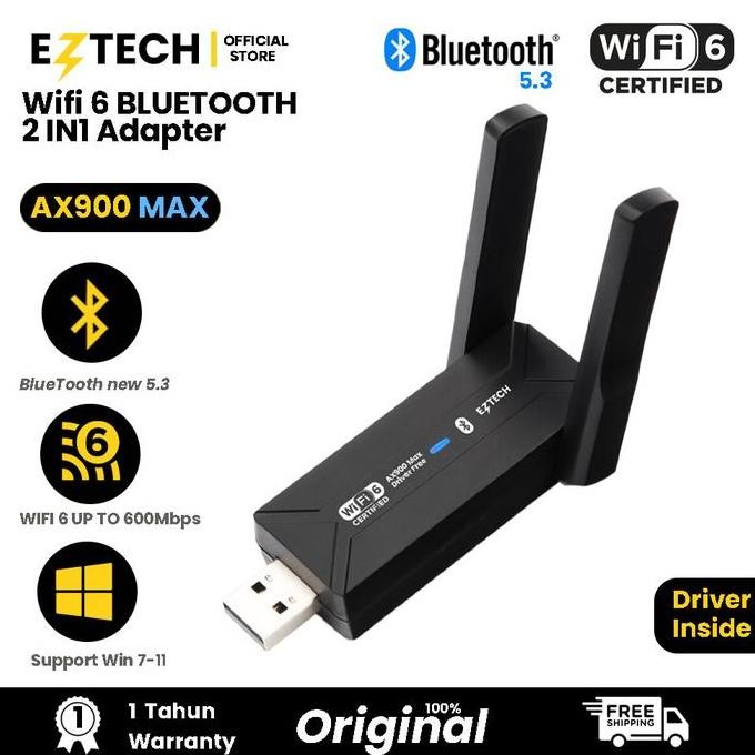 - AX900MAX Wi-Fi 6 600 Mbps 2.4/5GHz Dual Band + Bluetooth 5.4 2in1 USB Wifi Adapter/Dongle/ตัวรับ [