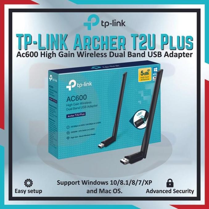 จัดส่งฟรี - TP-LINK ARCHER T2U PLUS AC600 WIRELESS DUAL BAND USB ADAPTER