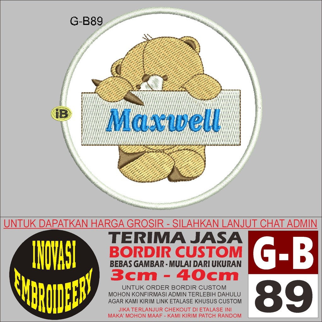 G-B89 MAXWELL LOGO EMBROIDERY PATCH - INNOVATION EMBROIDERY TESTIMONI