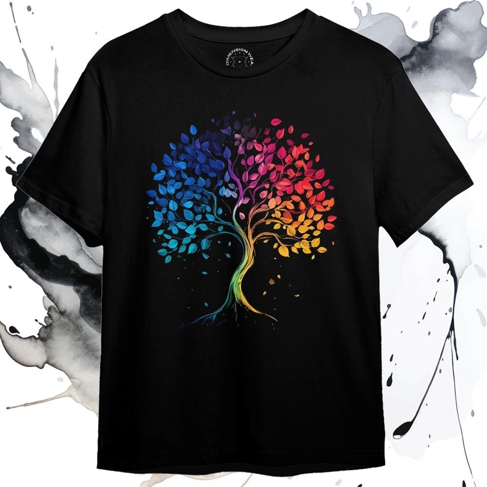3D Vibrant Tree Premium Distro เสื้อยืด V2 Dt0761