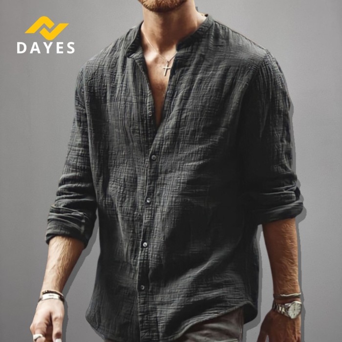 KEMEJA Last Dayses Mumbai เสื้อเชิ้ตนําเข้าเสื้อเชิ้ตแขนยาวผู้ชาย