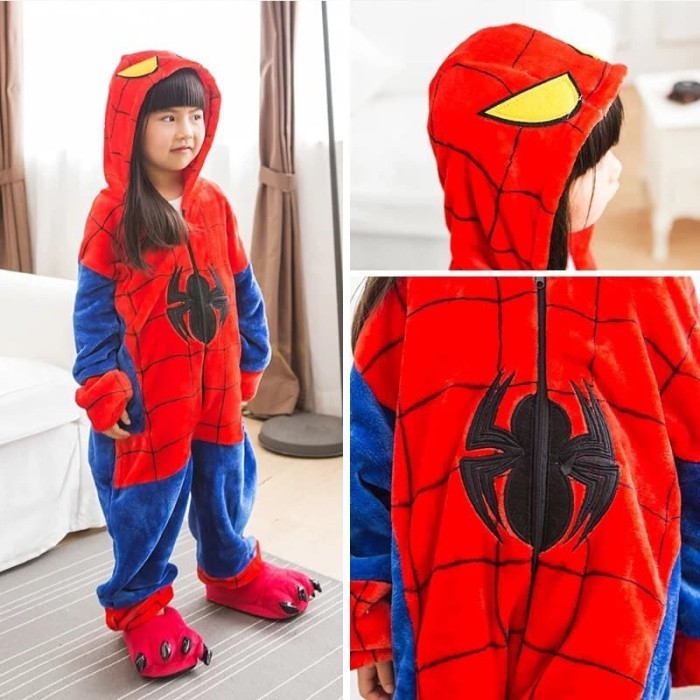 เสื้อผ้าเด็กผู้หญิง Spiderman Superhero Avengers DOLL PAJAMA COSTUME