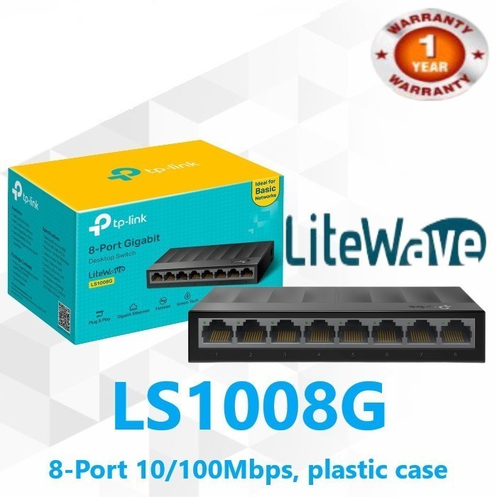 Gigabit LS1008G TP-LINK 8 พอร์ต Desktop Switch Hub Tplink LS-1008G