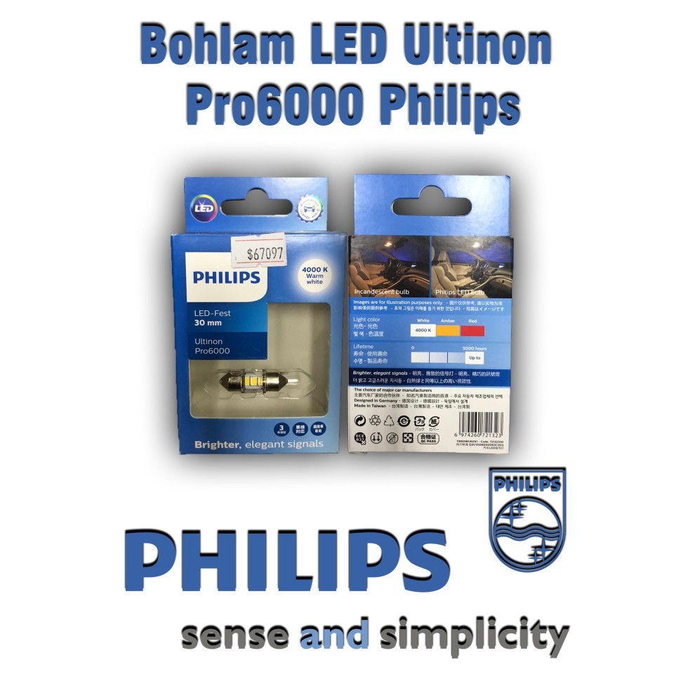 Philips Ultinon Pro6000 Led Festoon 30Mm 4000K ไฟเพดานภายใน