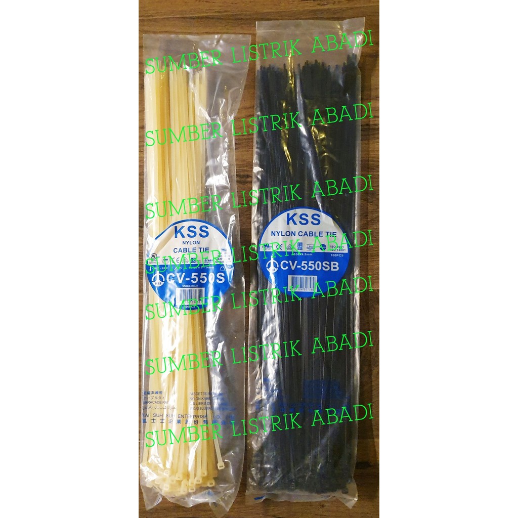 KSS CV 550 S Cable Ties 100 ชิ้น (ดํา/ขาว)