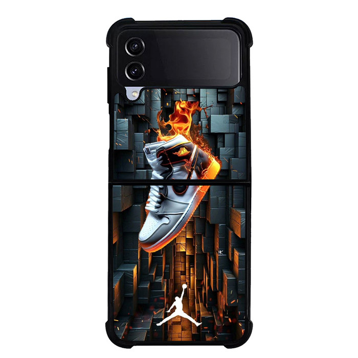 Case Casing Samsung Z Fold 6 5 4 3, Z Flip 6 5 4 3 Jordan Shoes Fire NA00362
