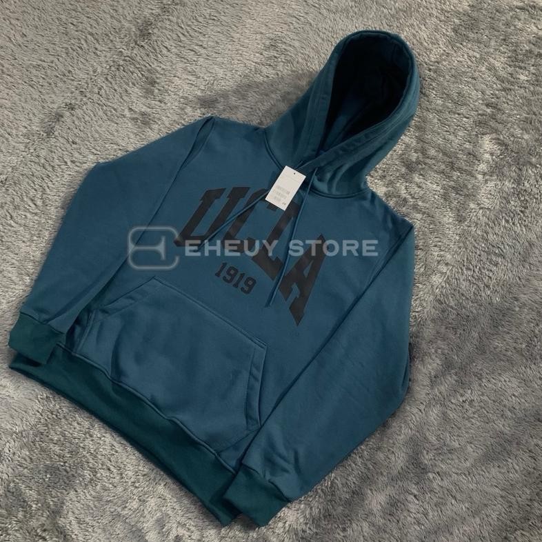 HIJAU Hoodie สีเขียว Ucla Est 1919 Mens Regular Hoodie Ucla Bottle สีเขียว