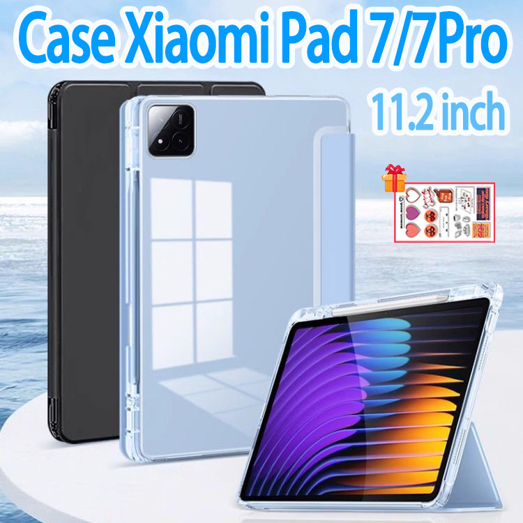 Flip iPad Case Xiaomi Pad 7/7pro 11.2-inch Slot Pen Holder Automatic Lock Wake Up Smart Cover Casing