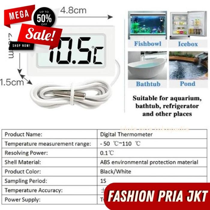 MINI DIGITAL THERMOMETER / กันน้ํา DIGITAL TERMOMETER + สาย PROBE โดย PRIA JKT GUARANTEEED ดีที่สุด