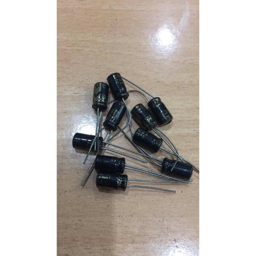 ตัวเก็บประจุ elco 4.7uf-50v 4.7uf 50v ประตูสีดํา F series