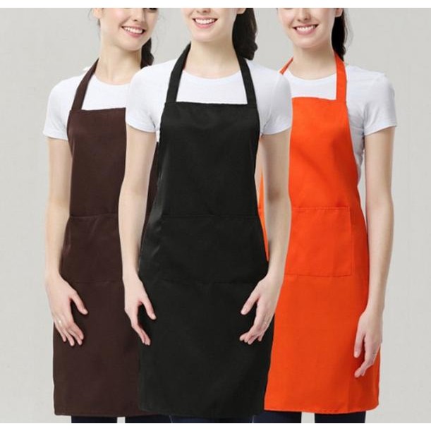 APRON/APRON/RESTAURANT/CHEF/COOKING/PLAIN BLACK APRON ใหม่