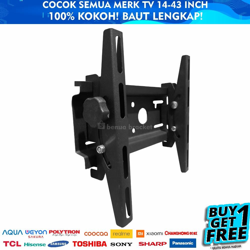 LED LCD TV Bracket 43 40 32 24 21 29 17 14 นิ้ว 14 - 43 In รับประกัน 2 Way Universal TV Bracket TV B