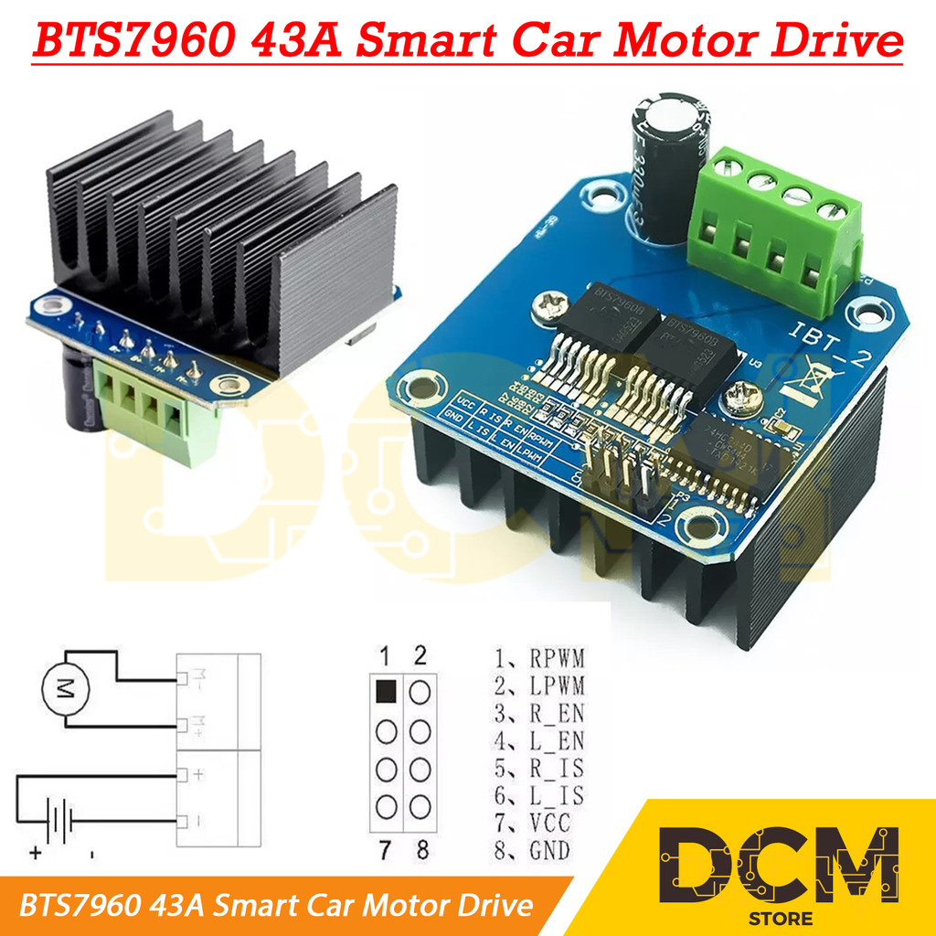HIGH - POWER SMART CAR MOTOR DRIVE MODULE BTS7960 / BTS 7960 - 43A