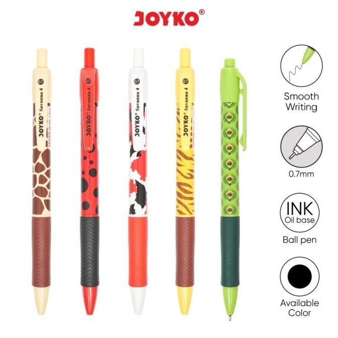 สินค้าใหม่!! Joyko BP-232 Ball Pen / Savanna 4 0.7 mm 1 แพ็ค / 12 ชิ้น