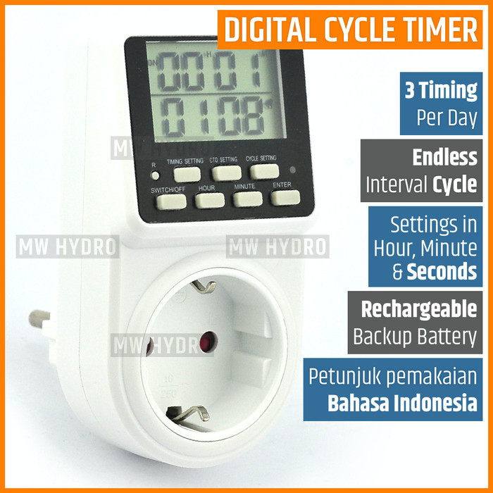 ใหม่ล่าสุด - Digital Cycle Timer Switch - Socket - Endless Loop / Circulation