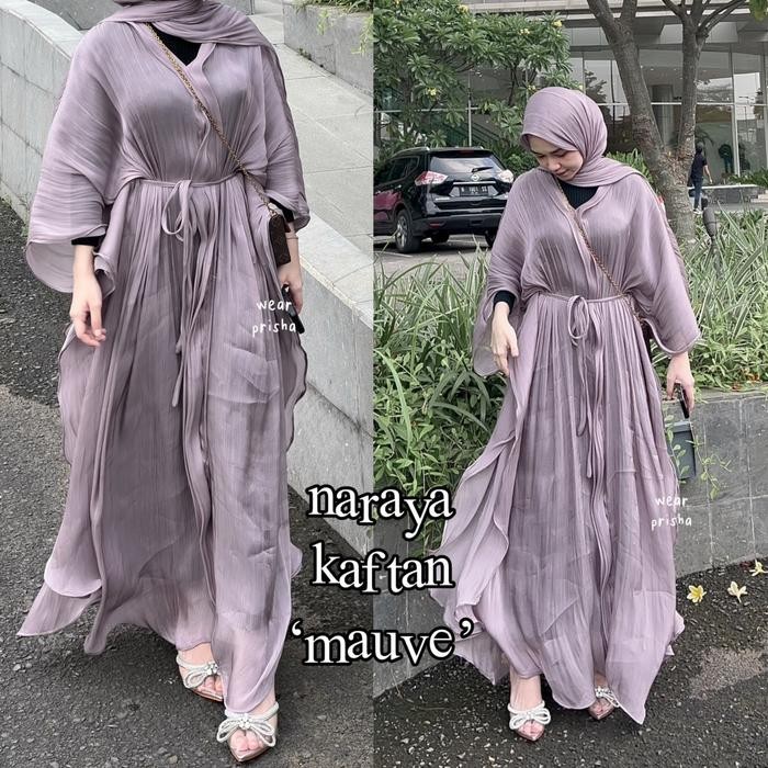 [สวมใส่ Prisha] Naraya Shimmer Kaftan Dress Abaya Jubah Gamis Lebaran Shimer Satin Silk Premium Big