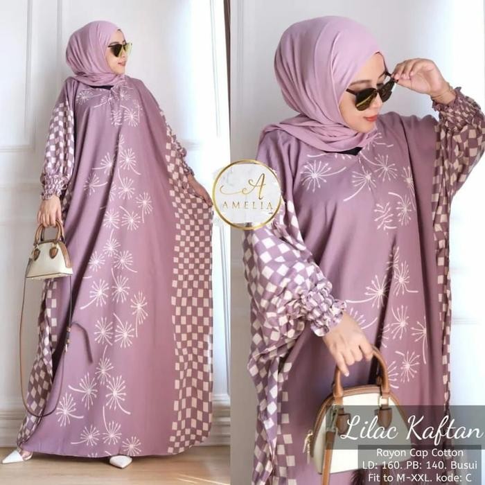 Bilion Kaftan Hoshi Dress Super Jumbo Ld 150 Daster Batik Busui ซิปด้านหน้า Gamis เรยอนบาติก