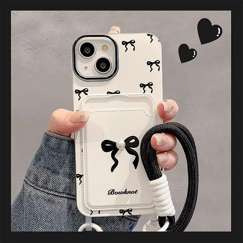 Aesthetic Simple Bow Strap Casing Hp Oppo A3 A3X C71 C75 C61 C67 C53 C51 C51S C63 A60 C65 Reno 11F 5