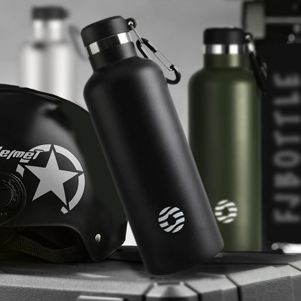 GANTUNGAN Fjbottle - ขวดน้ําดื่มแก้วกีฬาสแตนเลส 750 มล. พร้อมที่แขวน ||