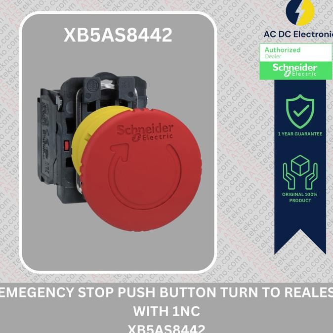SCHNEIDER ชไนเดอร์หยุดฉุกเฉินเพื่อปล่อย 1-N/C Xb5As8442