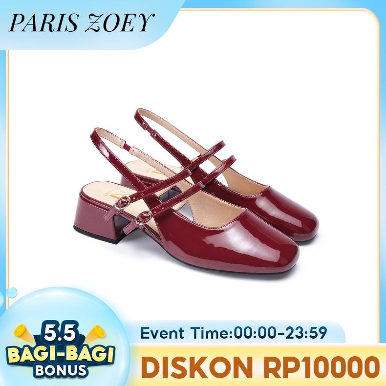 VS Paris Zoey รองเท้าส้นสูงผู้หญิง 5 ซม.สายคล้องคอ Slop รองเท้า Hedy PZX2324302