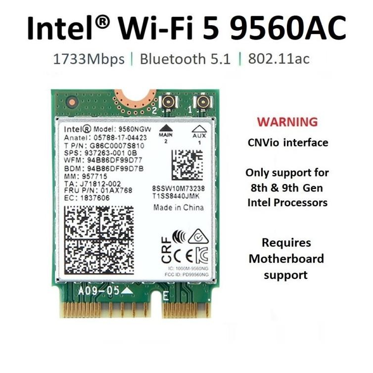 ใหม่ Intel WiFi 5 9560AC การ์ดไร้สายบลูทูธ 5 M.2 NGFF 9560NGW 9560 AC