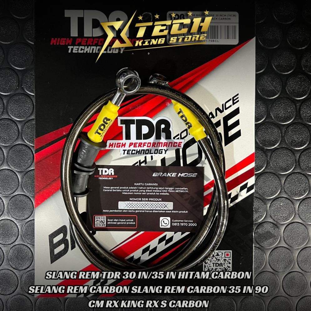 TDR สายเบรค 35 In/90 ซม./30 นิ้วสีดําคาร์บอนสายเบรคคาร์บอนท่อเบรค 35 ใน 90 ซม. Rx King Rx S คาร์บอน