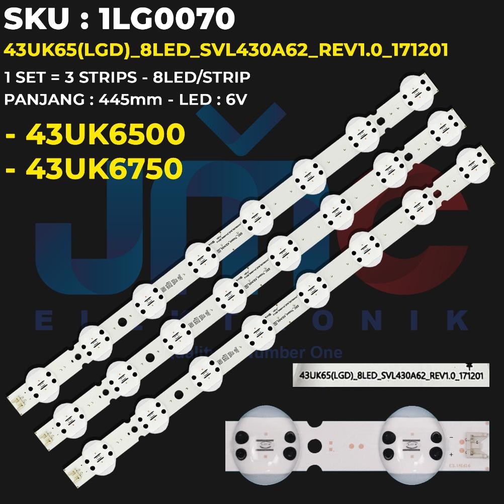 LG 43 นิ้ว TV Backlight 43UK6500 43UK6750 43UK65(LGD)_8LED_SVL430A62_REV1.0_171201