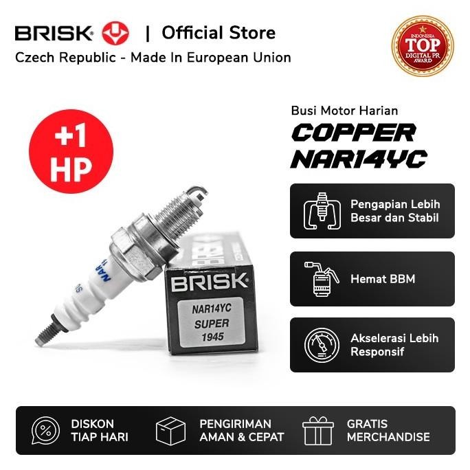 Brisk Copper NAR 14 YC NAR14YC Super Yttrium หัวเทียนรถจักรยานยนต์