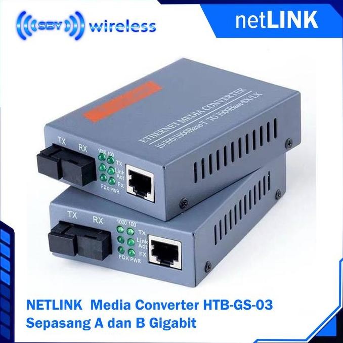 NEW Media Converter NETLINK HTB GS 03,AB, คู่ A และ B Gigabit