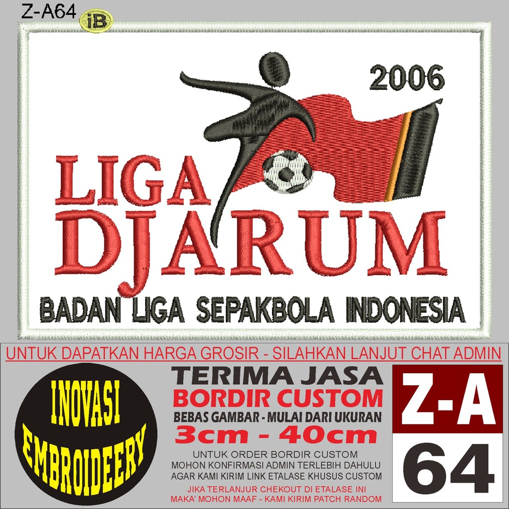 Z-A64 DJARUM LEAGUE EMBROIDERY PATCH - INNOVATION EMBROIDERY TESTIMONI