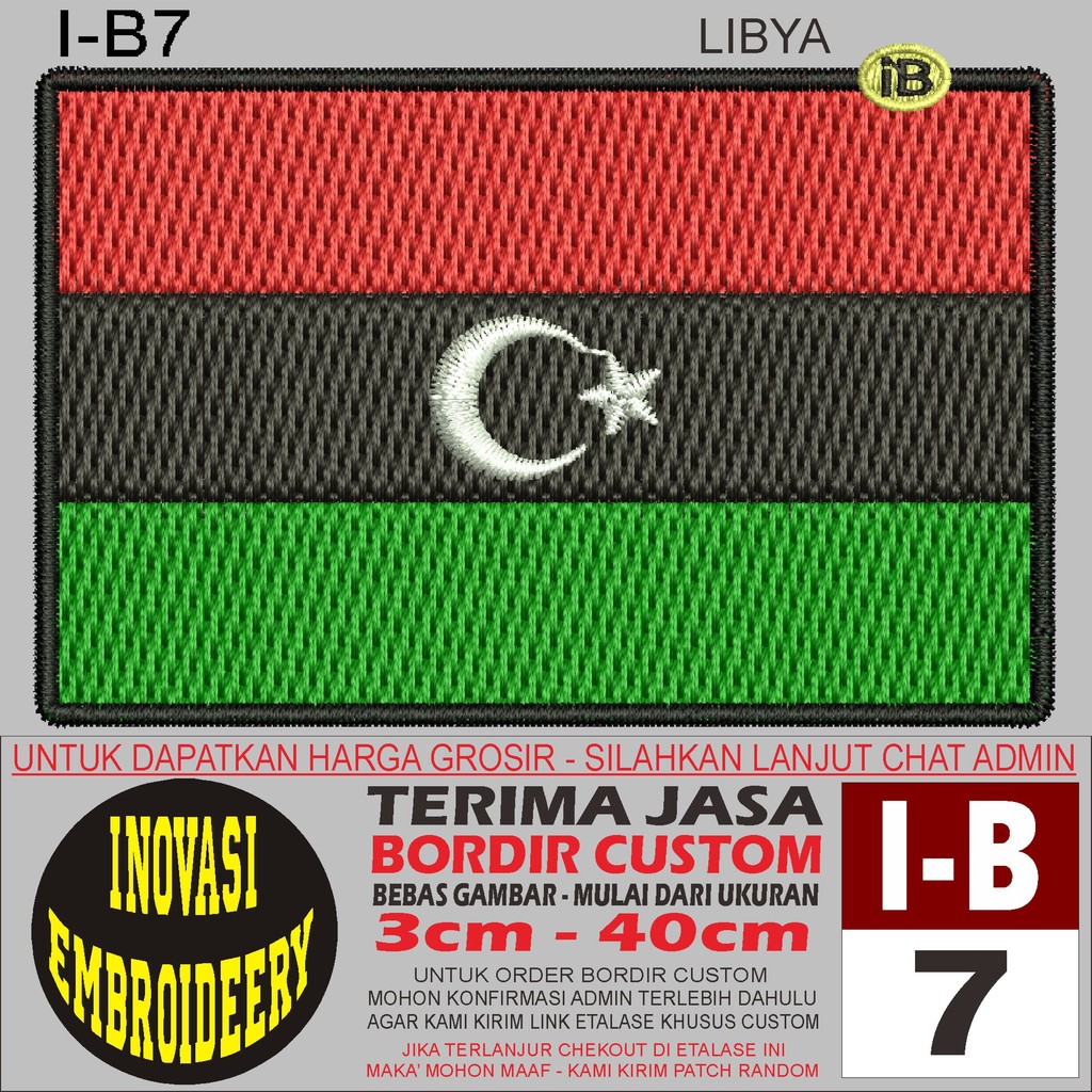 I-B7 LIBYA LOGO EMBROIDERY PATCH - INNOVATION EMBROIDERY TESTIMONI