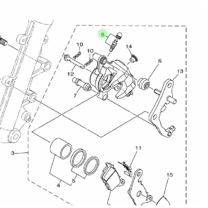 ด้านหน้า Caliper หัวนม Bolt R15 V3 V4 Mt15 Xsr Vixion R 155 4C9-W0048-00 หายาก