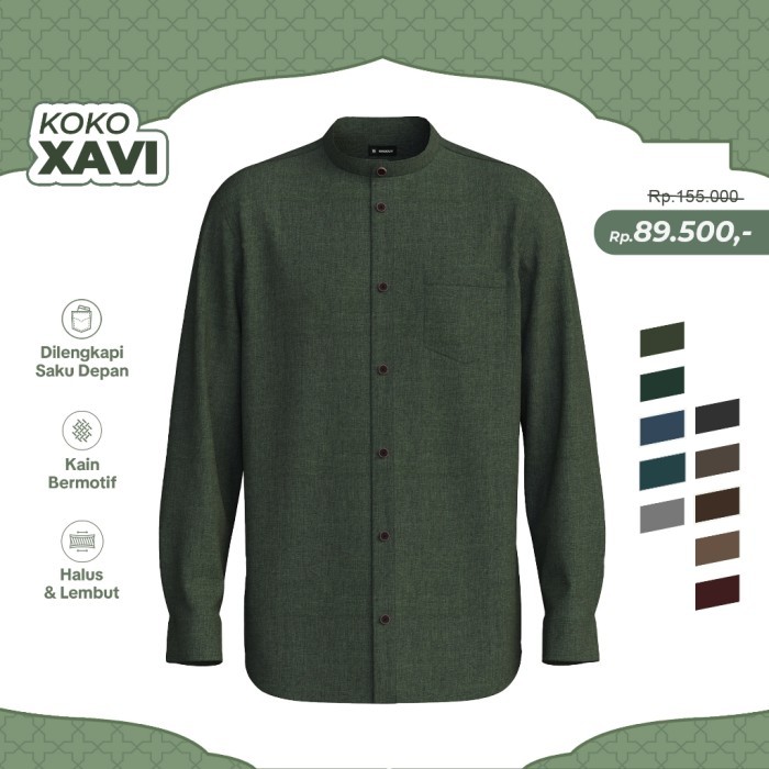 KEMEJA Broguy Xavi เสื้อเชิ้ตแขนยาวผู้ชาย Koko